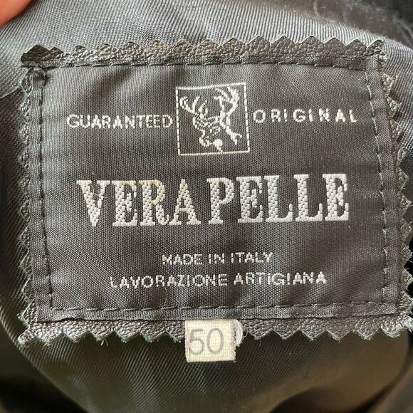 Vera Pelle Italian Leather Black Trench Coat Matrix 12 - Picture 6 of 12